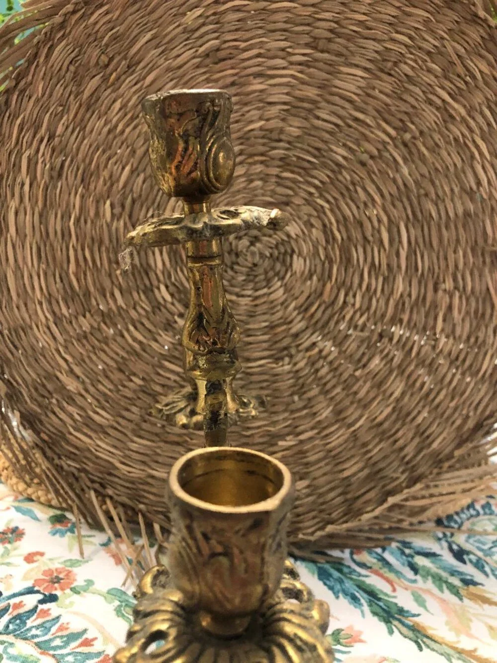 2 Vintage Brass 3 candle candlelabra